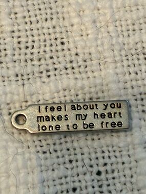Silver Tone Engraved Phrase Tag necklace Pendant